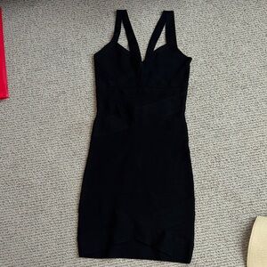 Elegant Black Bandange Women's bebe Dress XS